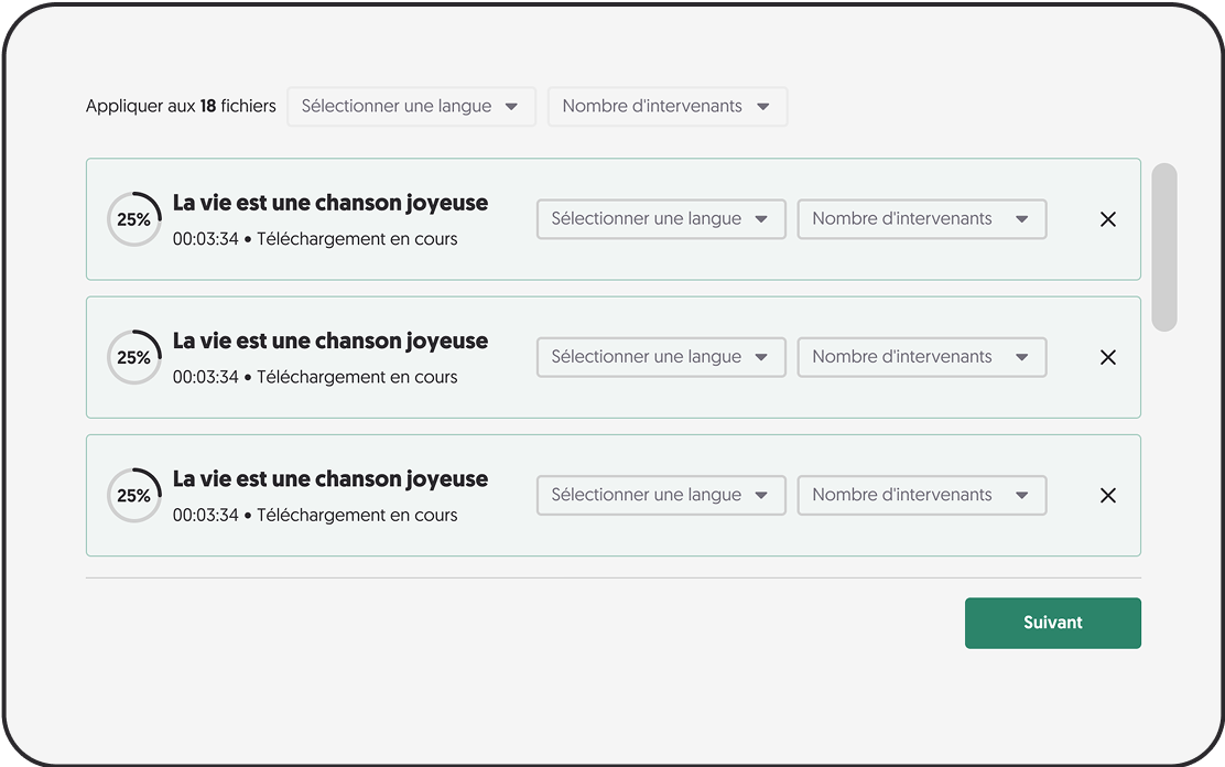 Screenshot of the Amberscript application interface