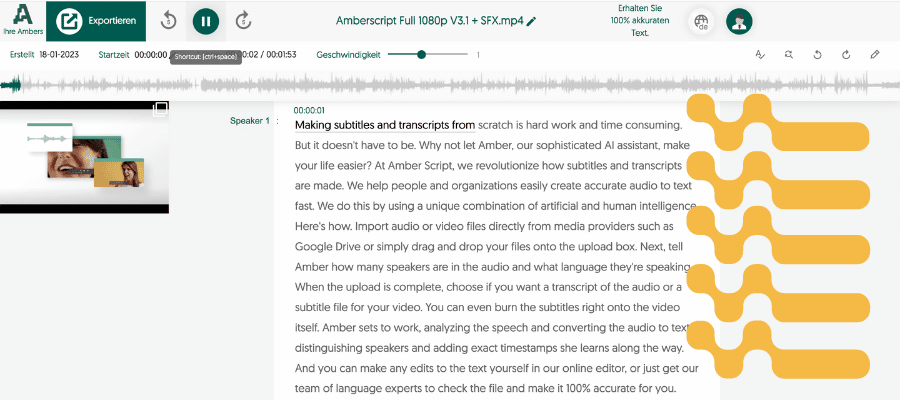 Amberscript Anleitung: So transkribieren Sie Ihre Audio- und Videoinhalte