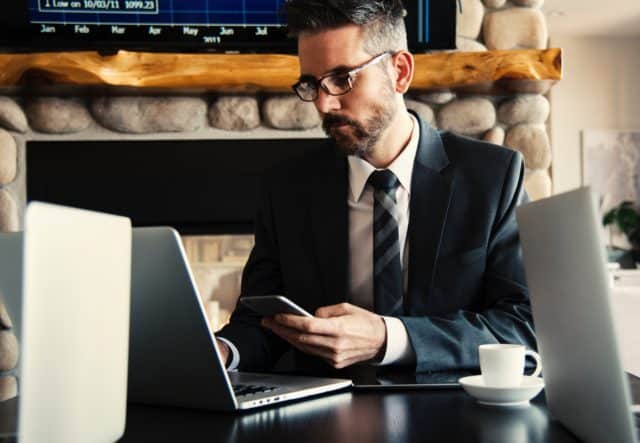 Lawyer in front of the laptop