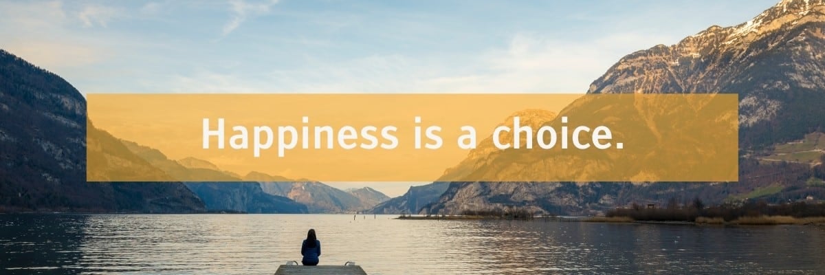 Tiresias font type example with quote Happiness is a choice.