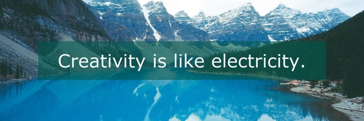 Verdana font type example with quote Creativity is like electricity.