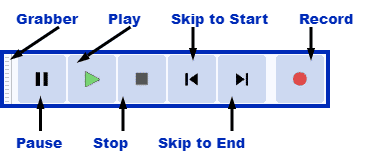 Audacity transport toolbar view