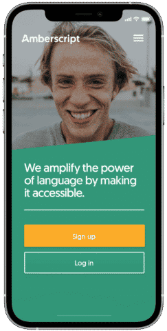 Amberscript free transcription app main screen