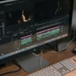 Video editing software on a PC's display