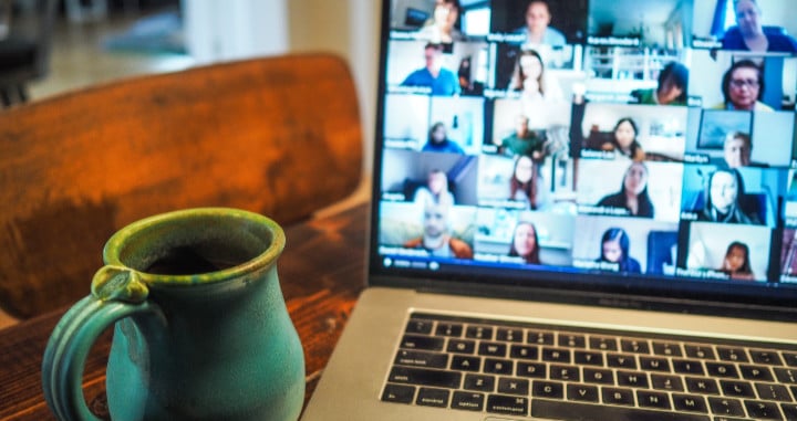 Video call on a MacBook laptop