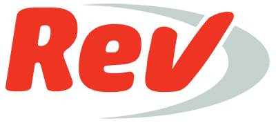 Logo van Rev. Een ondertiteling en transcriptie bedrijf.