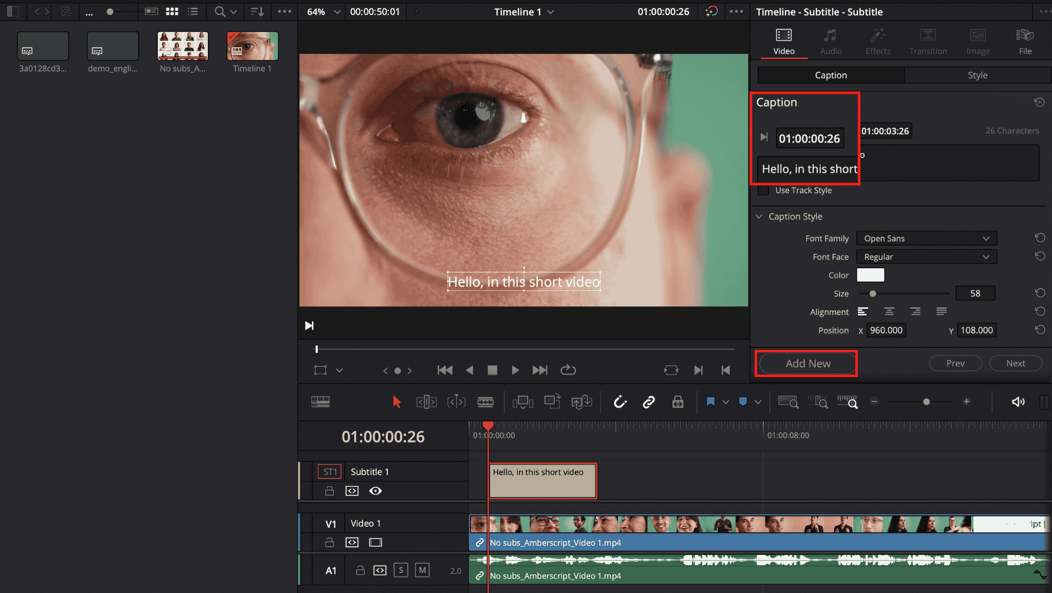 Comment ajouter des soustitres dans Davinci Resolve Amberscript