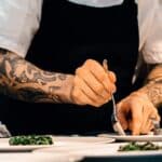 A chef preparing food