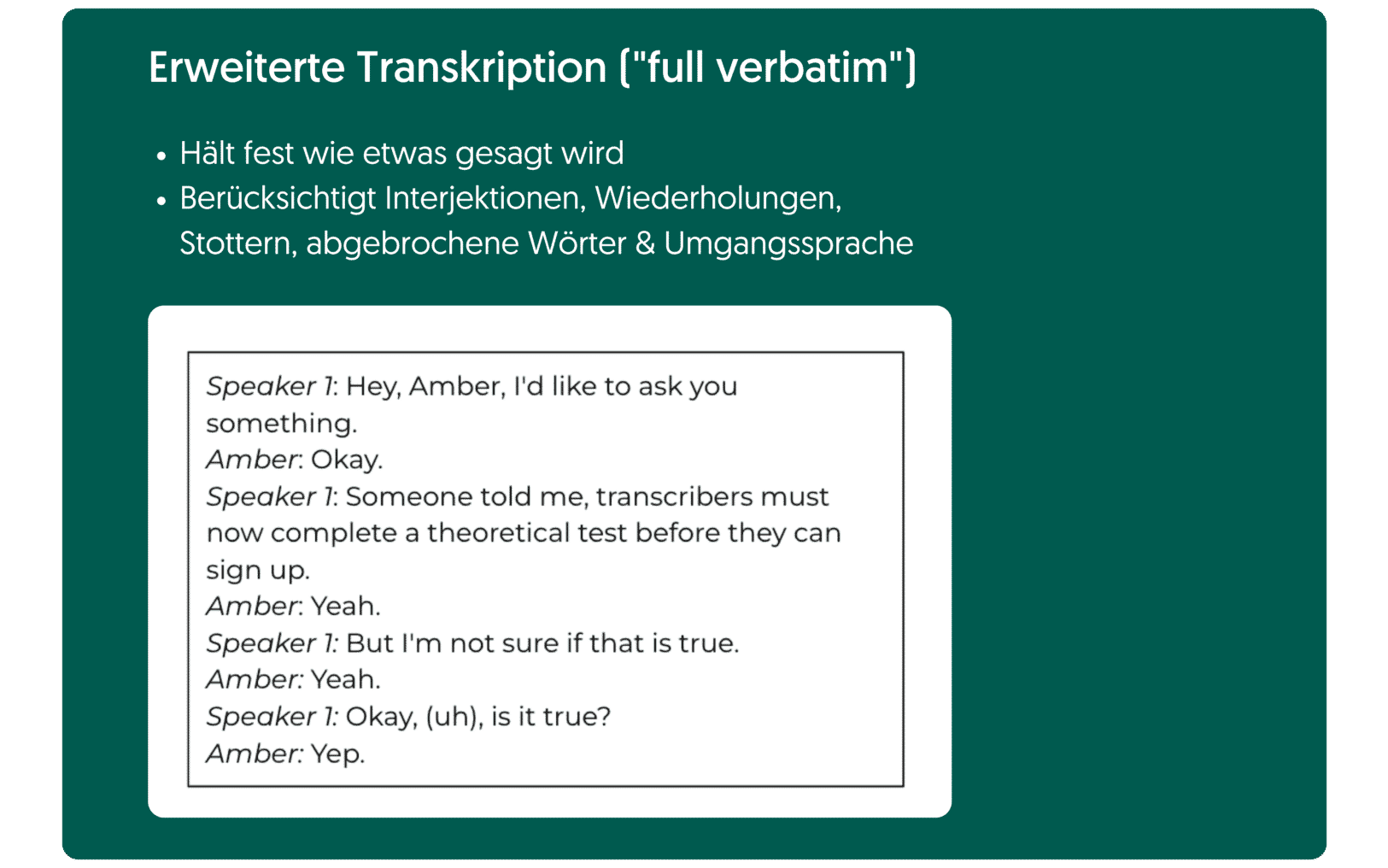 Infografik zeigt Beispiel von erweiterter Transkriptionregel