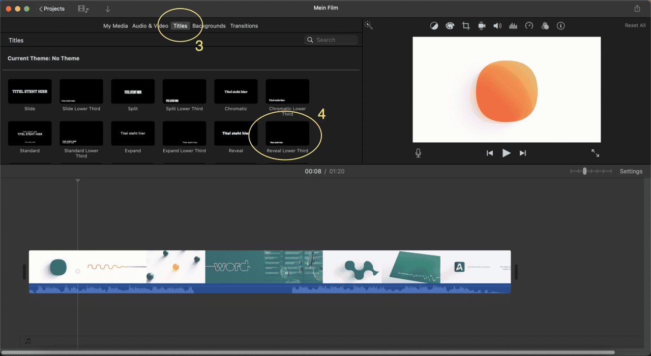 Adding subtitles to your video in iMovie