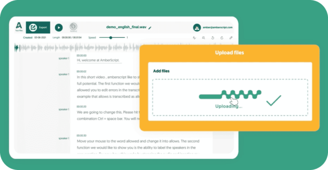 Caricare il file video sulla piattaforma di Amberscript