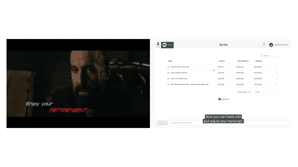 Examples showing the difference between default SRT and stylised subtitles