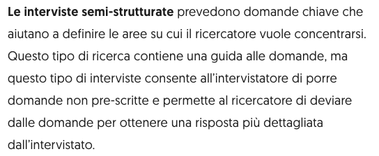 definizione interviste semi-strutturare