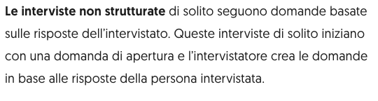 definizione interviste non strutturate