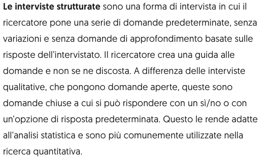 definizione interviste strutturate